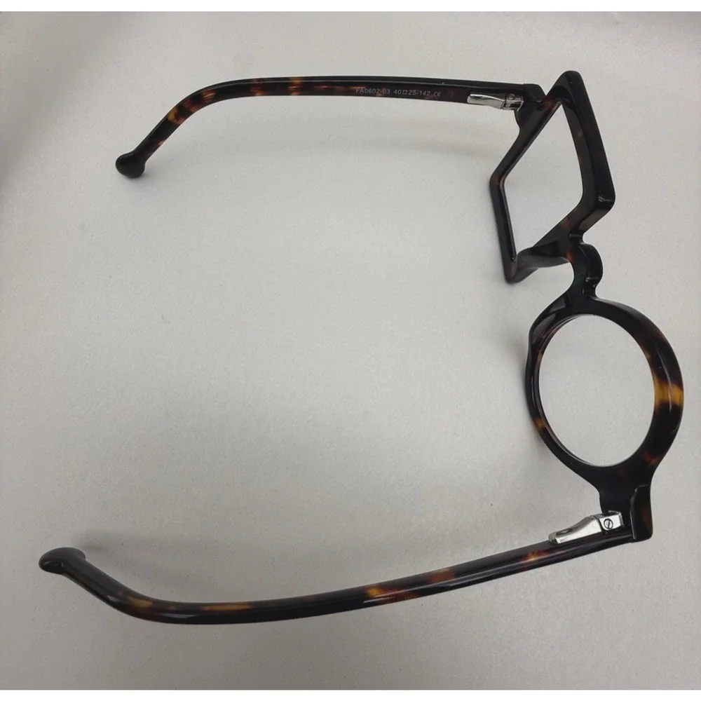 Square Round Paola Tortoise Reading Glasses Flexible Hinge Comfort UNUSED *READ - Picture 9 of 11